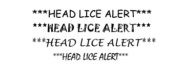 Head lice alert!