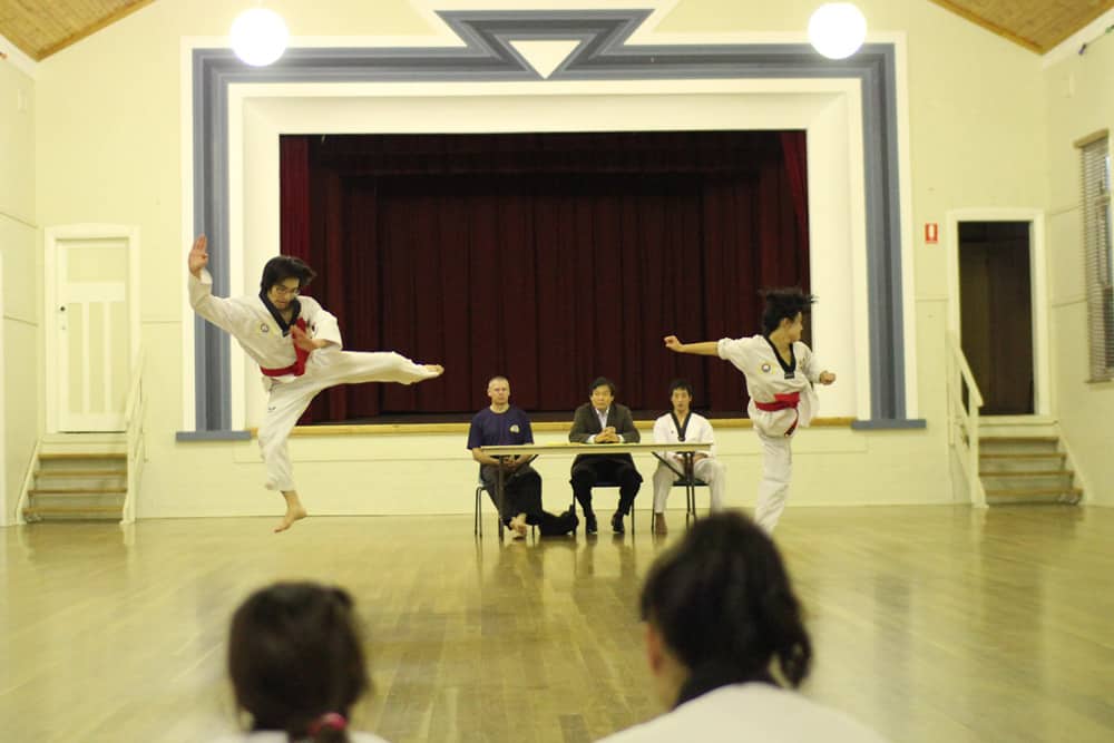 Brandon doing taekwondo