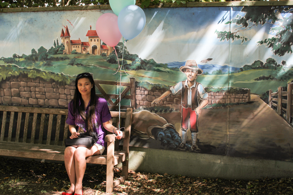 Me next to a Baa Baa black sheep mural