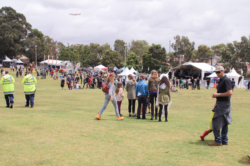 The grass in front of one of the stages before it got packed