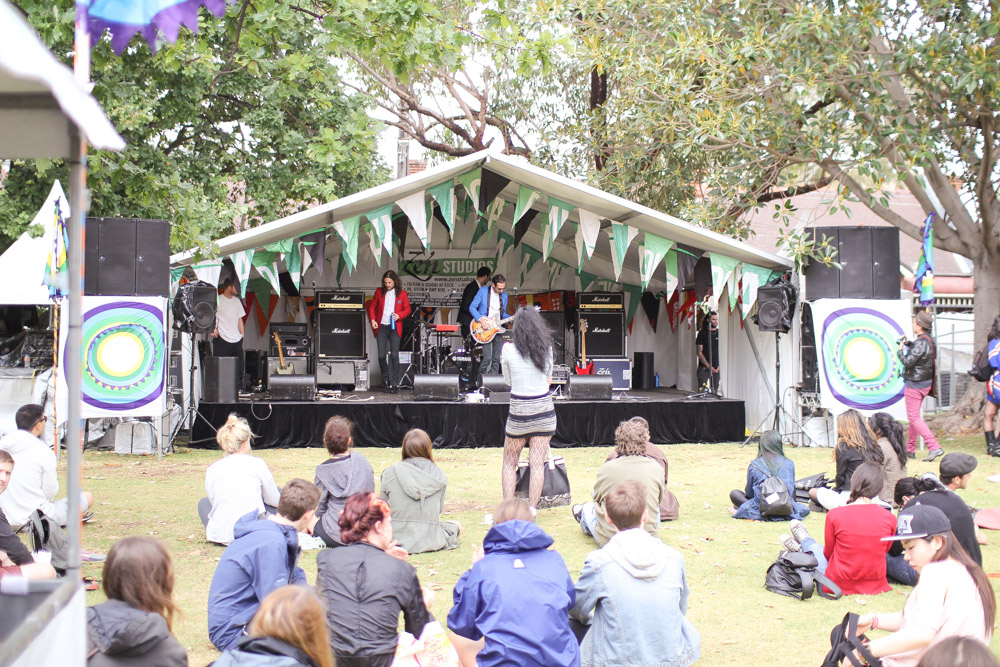 Melbourne band All The Colours, playing on one of the stages