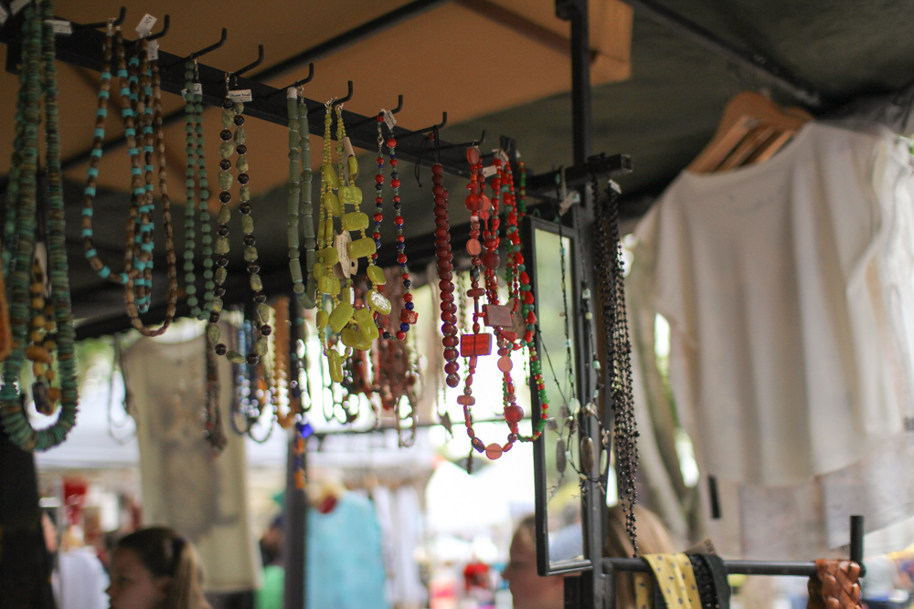 Some necklaces at a jewellery stall