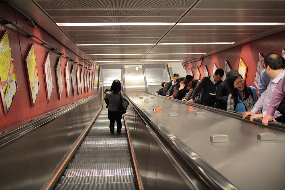 Escalator in the train station