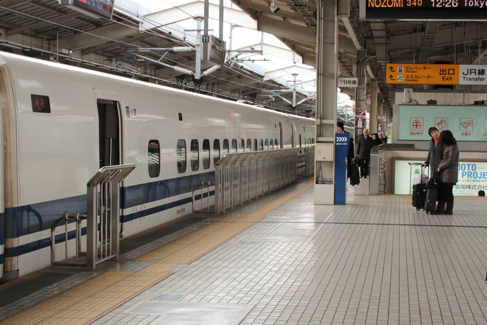 Bullet train on the platform