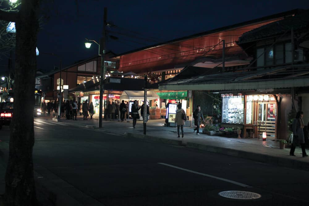 Making our way back through the town to the bamboo forest