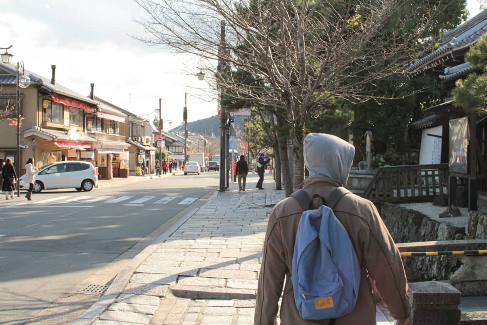 James walking down the road