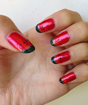 Watermelon-style nails