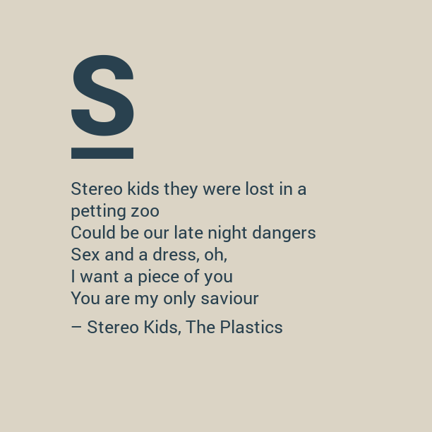 Notegraphy note: Stereo Kids by The Plastics