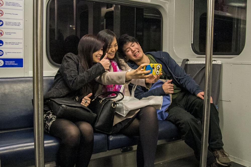 Train selfie with Lilian’s minion phone.