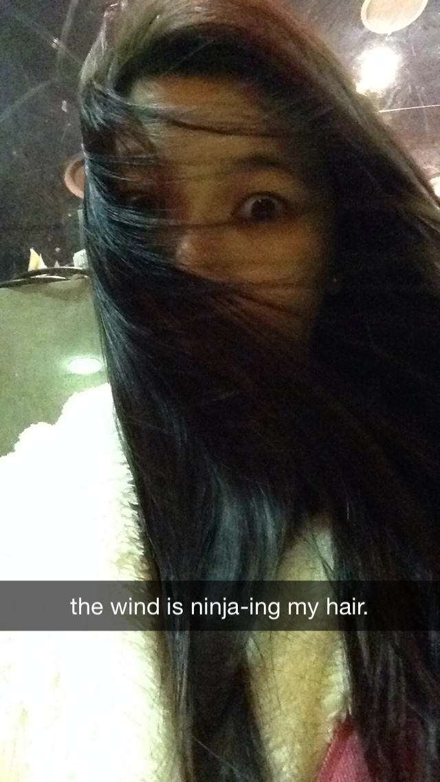 the wind is ninja-ing my hair.