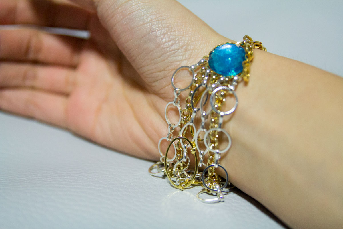 Turquoise multi-chain bracelet