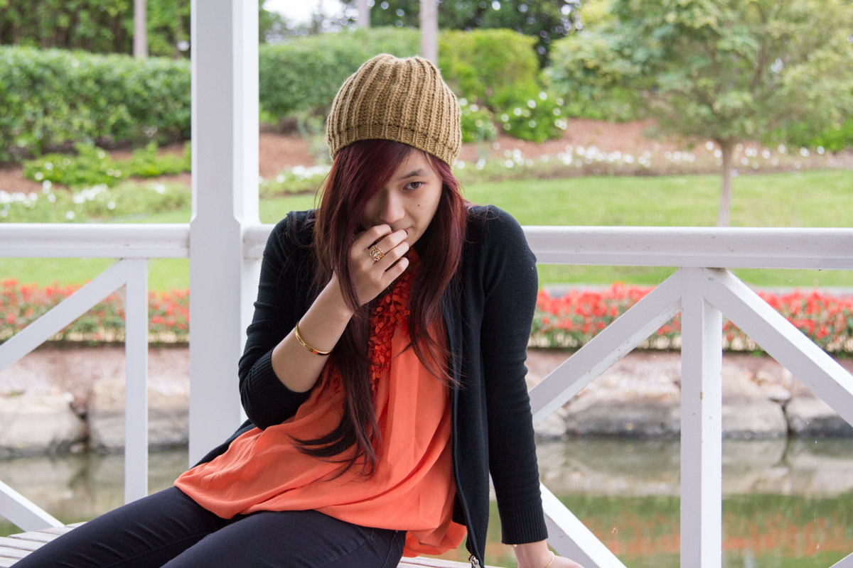 Sitting in the gazebo