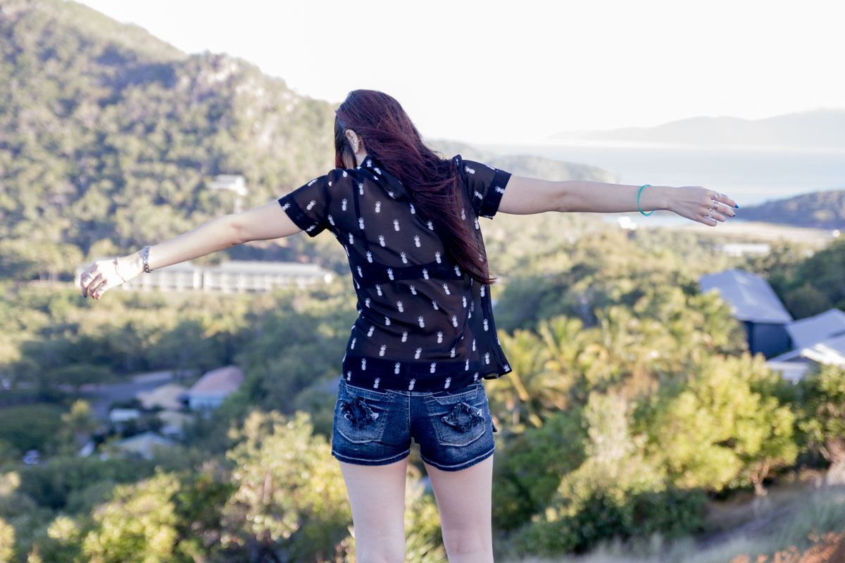 Standing on a rock. These shorts have some pocket detail