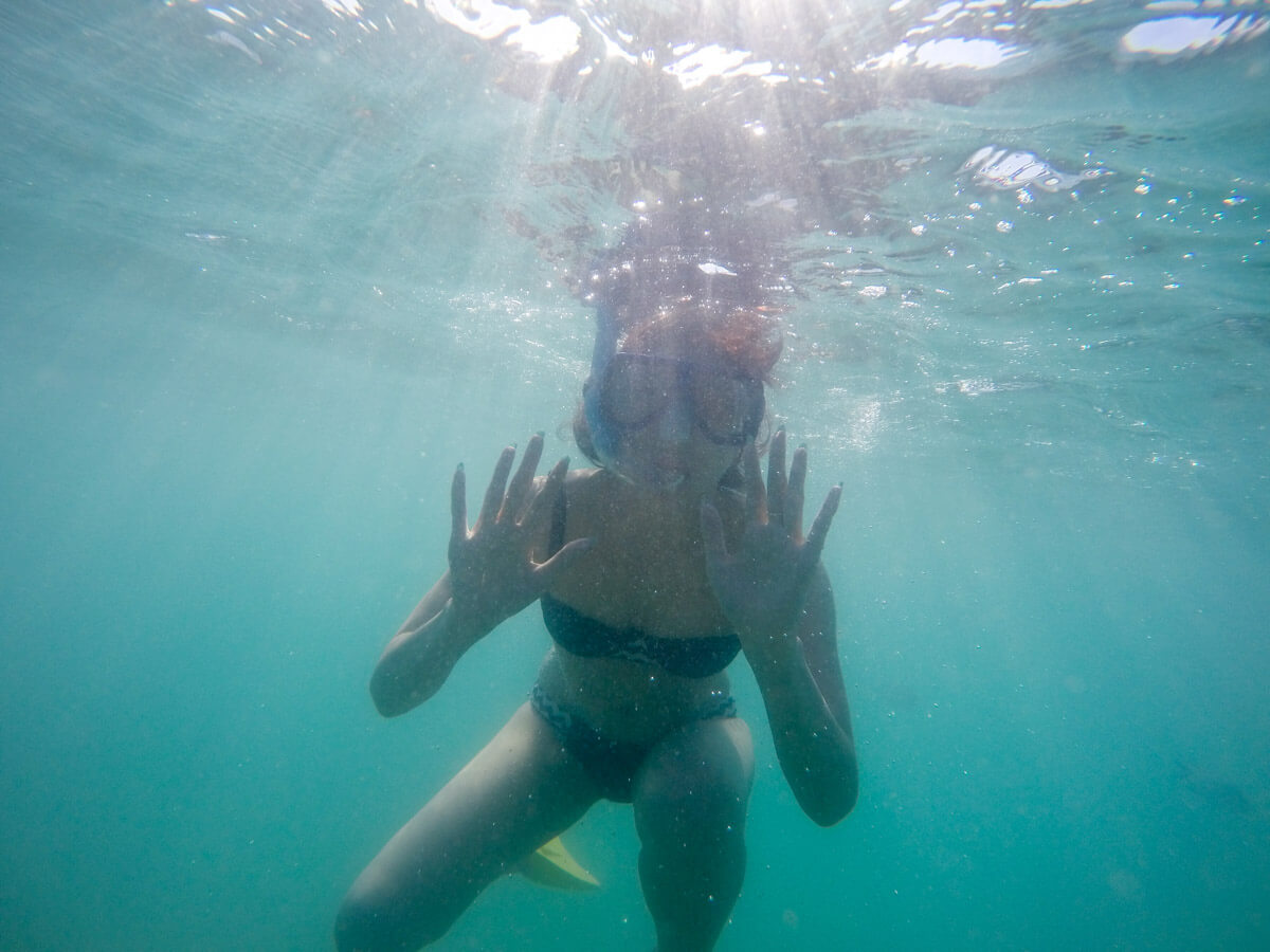 Me waving underwater