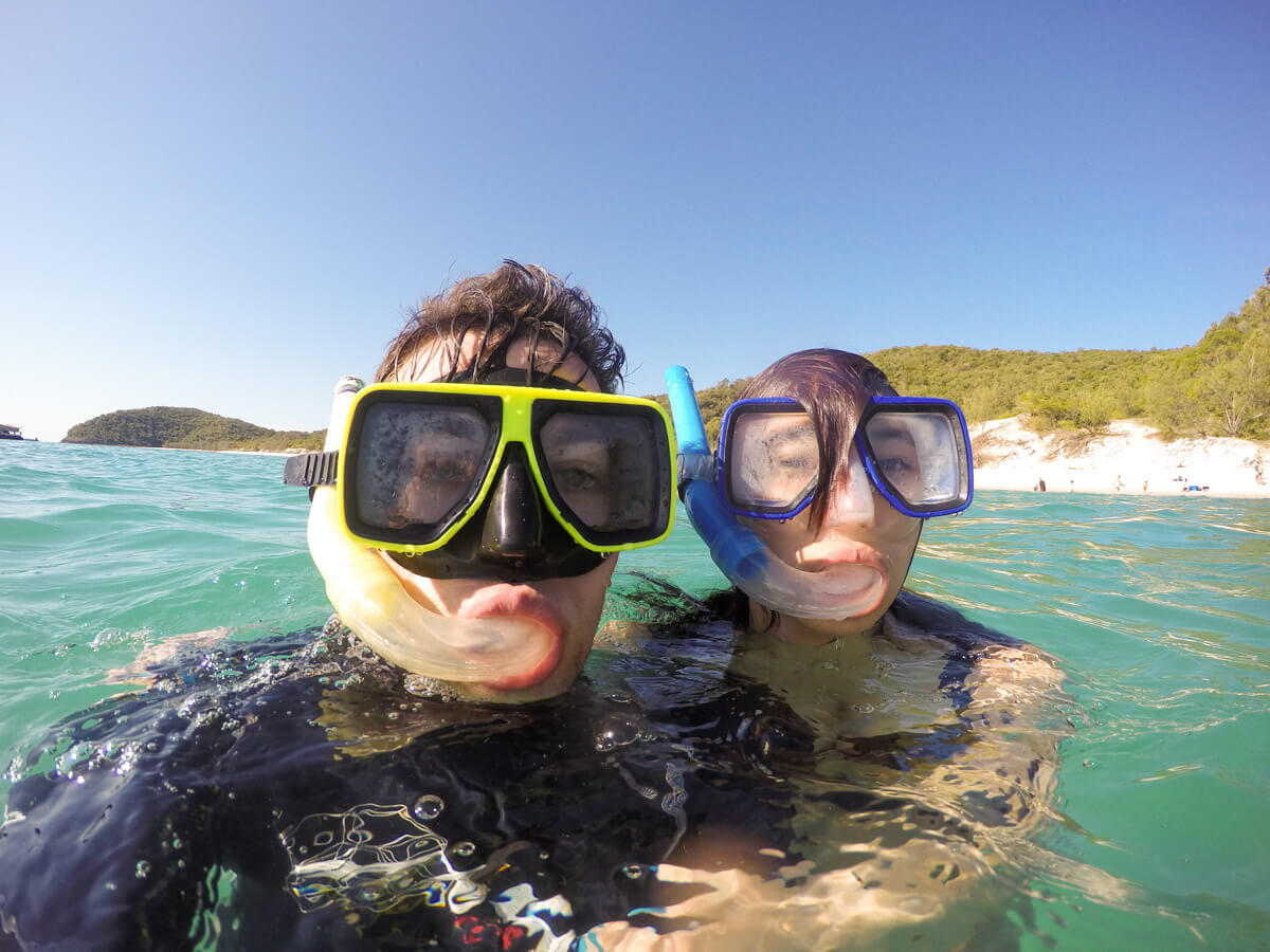 Snorkelling gear on