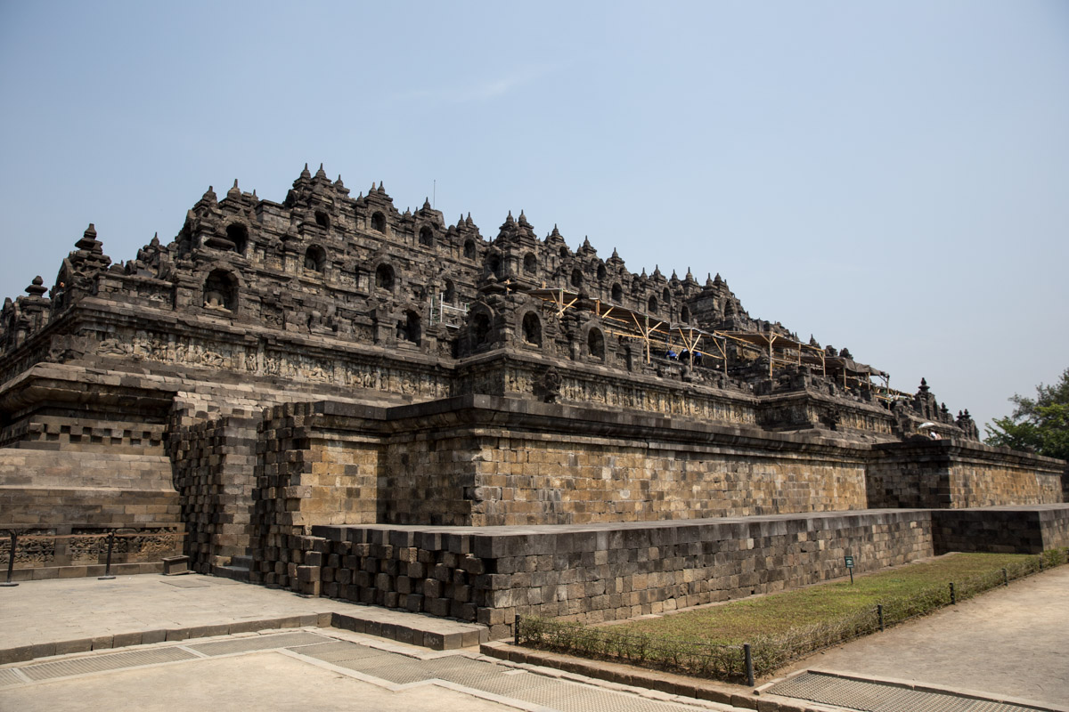 Far-away view of Borobudur