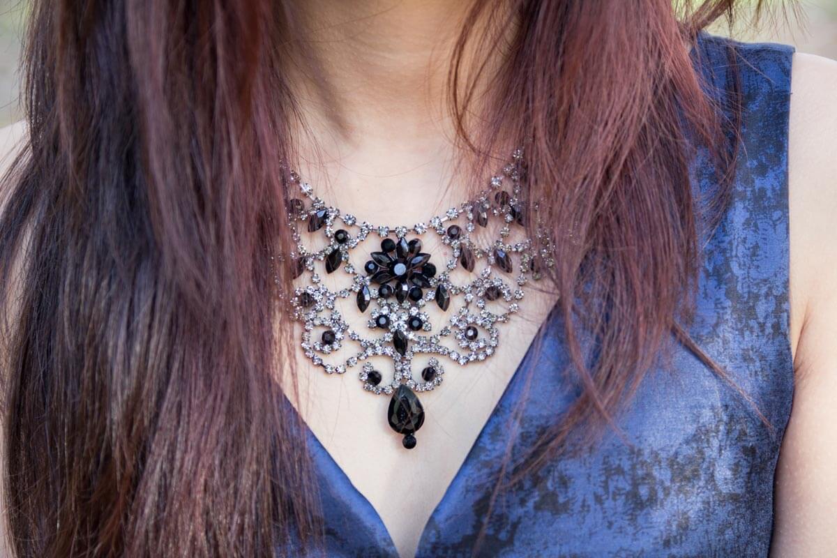 Close up of statement necklace