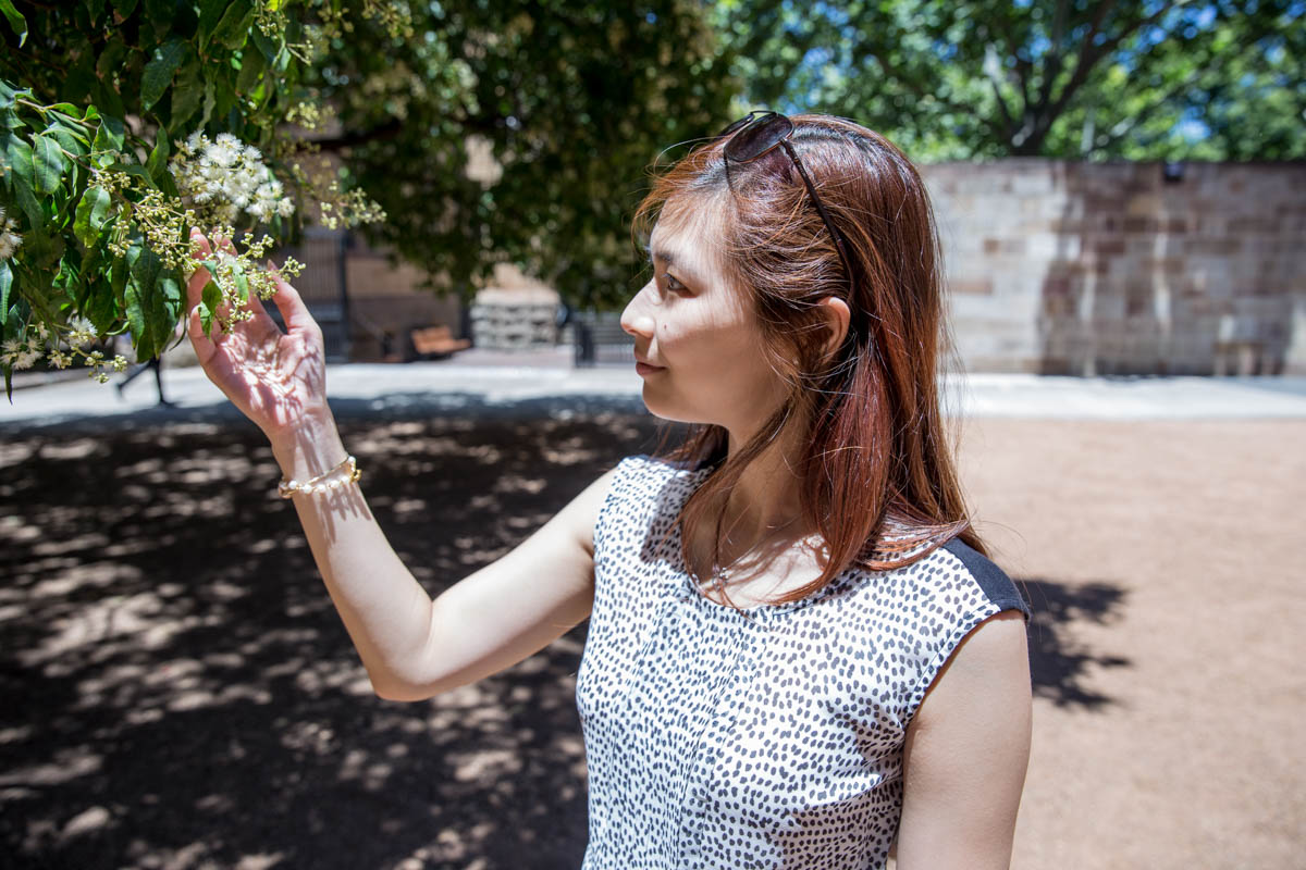 Looking at flowers!