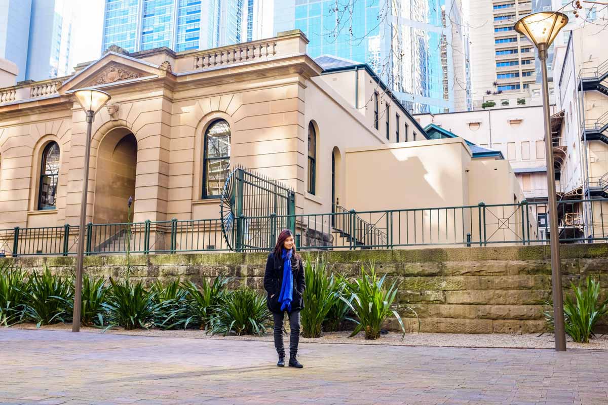 Standing in the courtyard