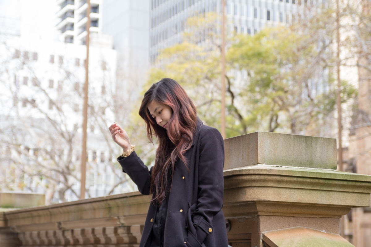 Removing the pin from my hair. I wish my hair was actually this wavy!