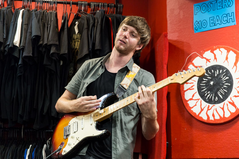 Ross rocking out on the guitar.