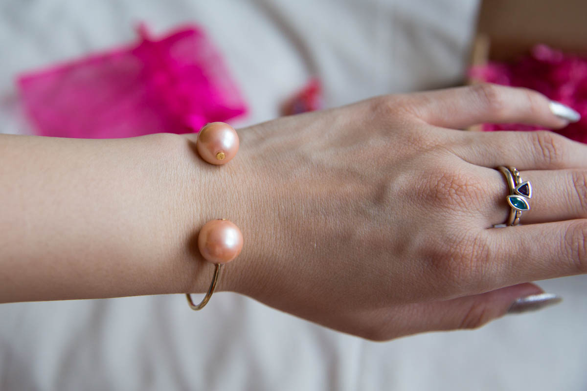 The rose quartz bangle