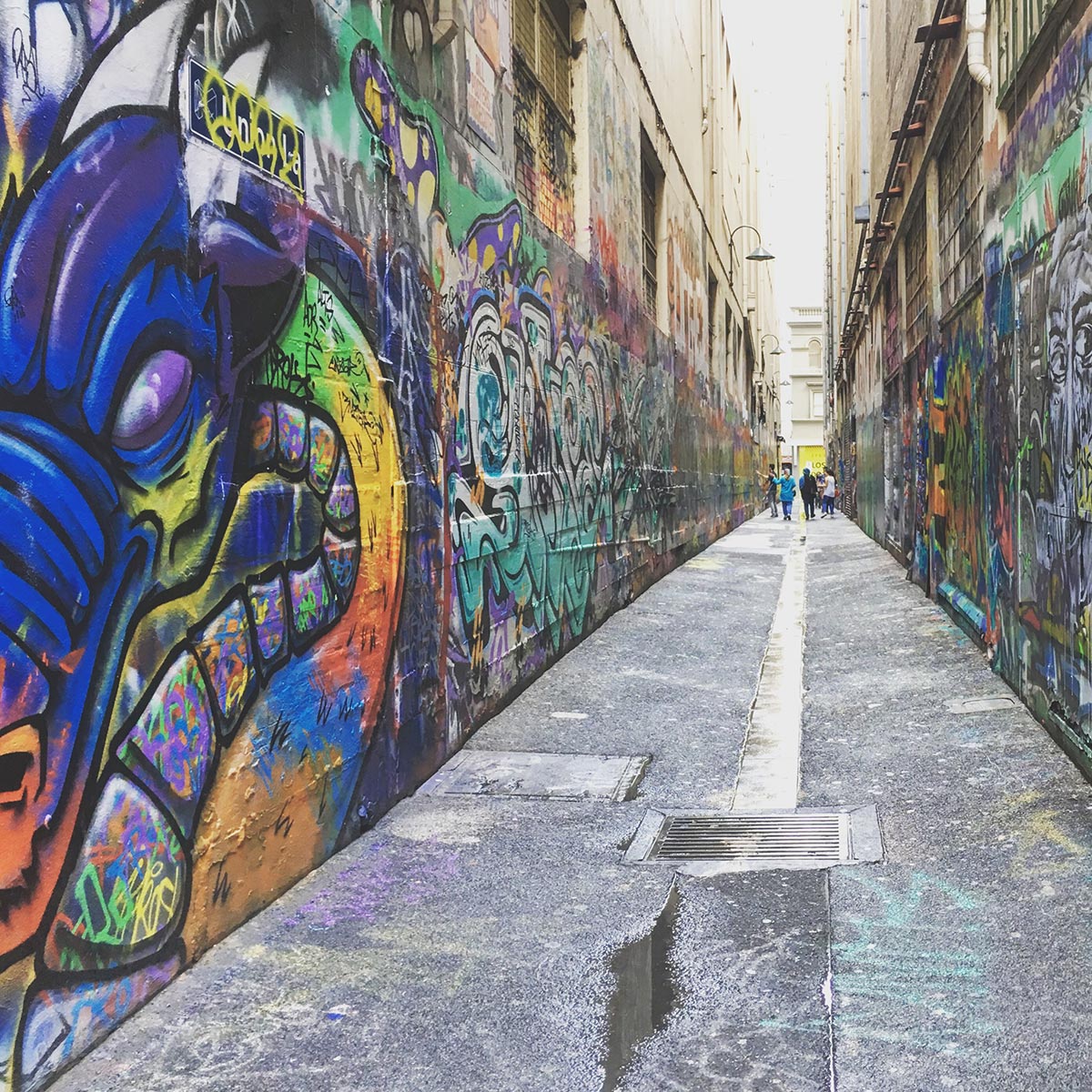 A graffiti alleyway off Bourke Street.