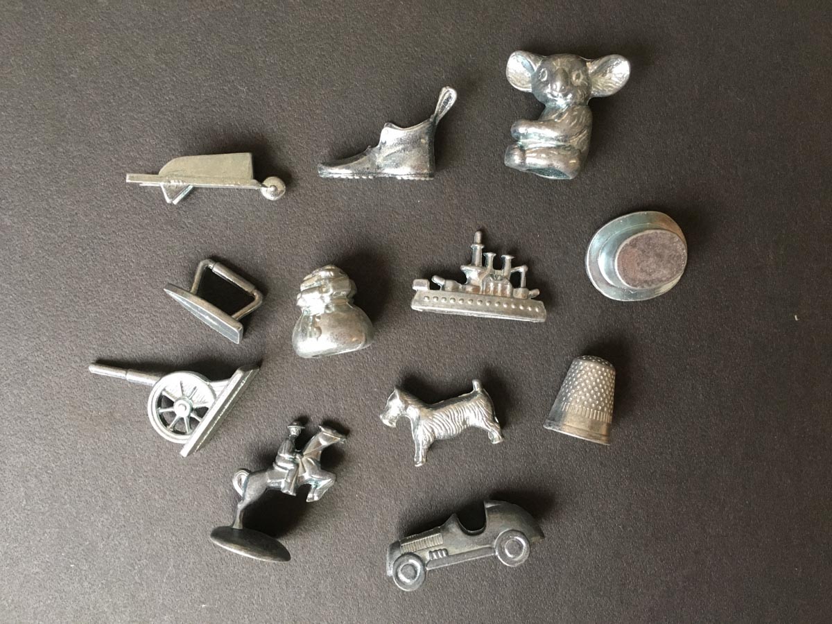 Tokens from my Australian version of Monopoly