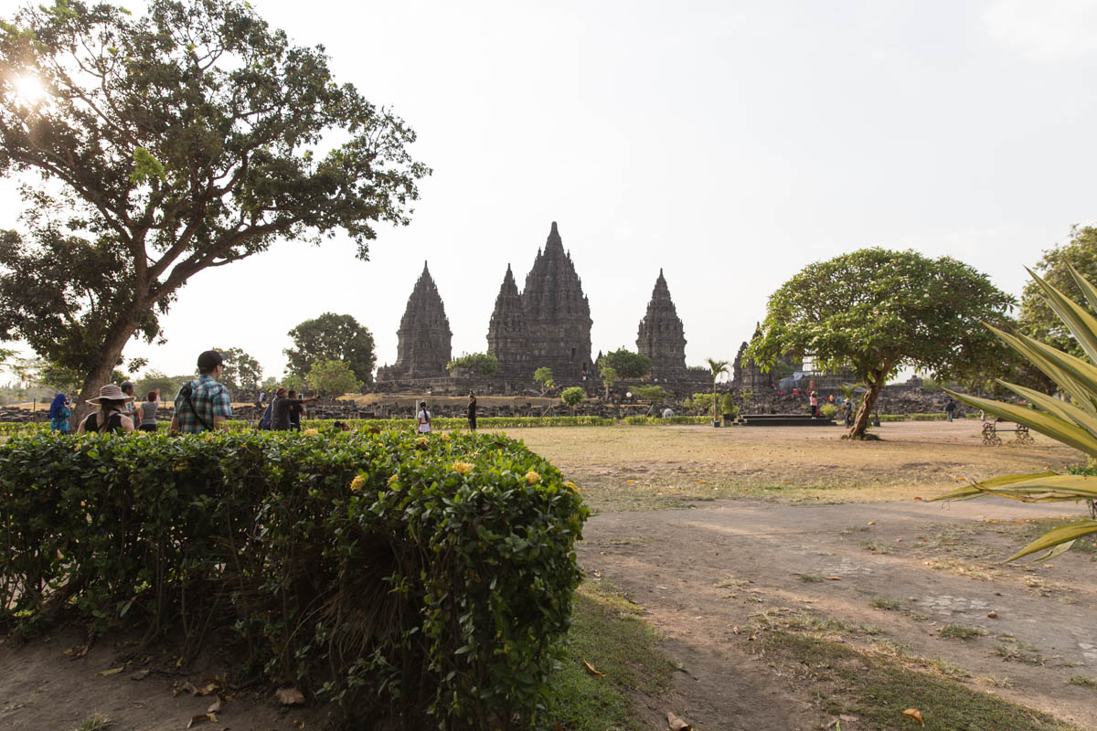 View of Prambanan from afar